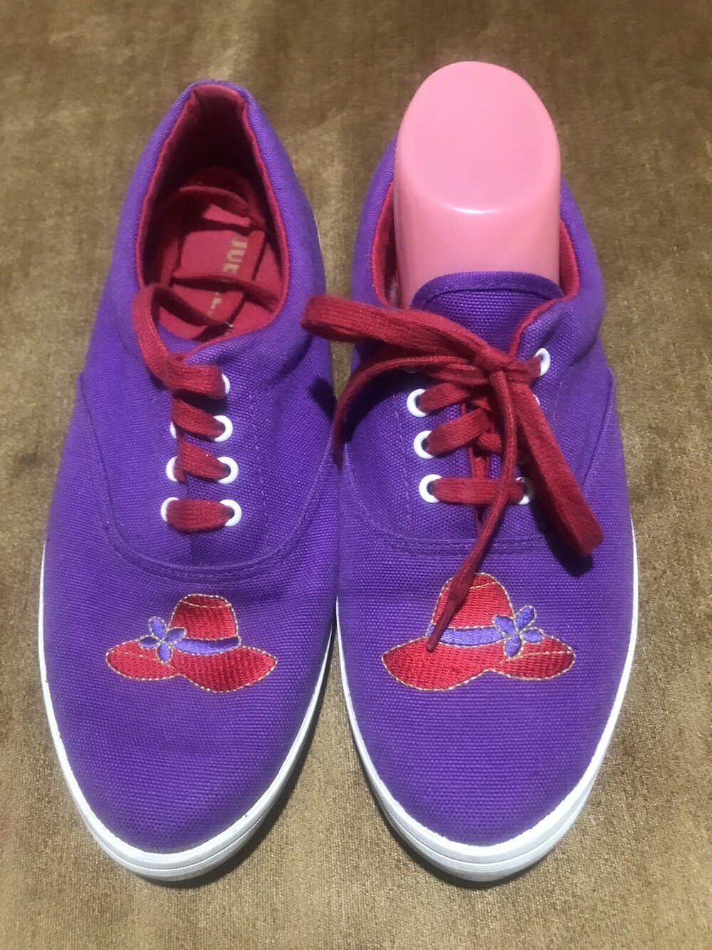 Jubilee My Tie Womens Size 8.5W Purple Canvas Red Hat Shoes Sneakers Lace Up